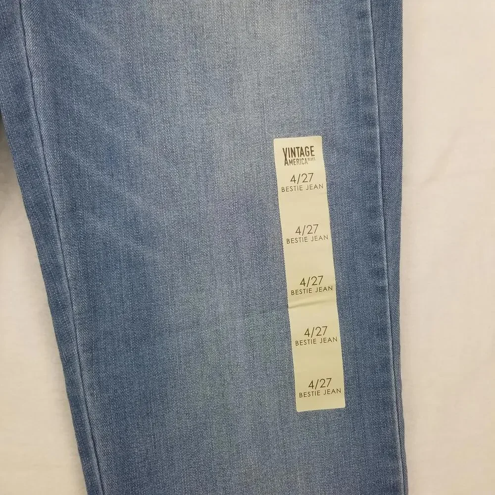 Vintage America‎ Bestie Embroidered Jeans 4 / 27 NWT Denim Jean